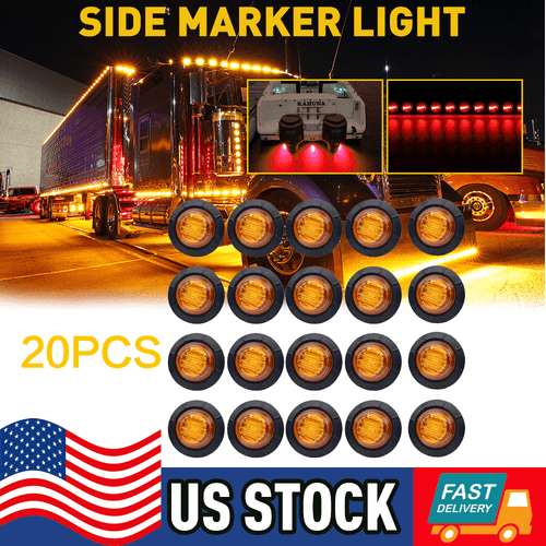 Amber Yellow LED Car Truck Trailer RV Side Clearance Marker Lights Super Bright