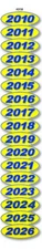 CAR DEALER Versa Tag - MODEL YEAR OVALS BLUE AND YELLOW CAR DEALER LOT