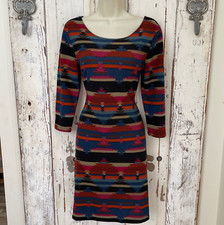American Rag Juniors Medium Woman's Blue Orange Red Brown Sheath Dress