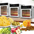 8/10/12 Trays Food Dehydrator Machine Stainless Steel Jerky Fruit Drying 600W Us
