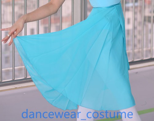 Damen Kinder Chiffon Ballett Halstuch über Schal Tanz Trikot Tutu Rock Kleid 8 Farben - Bild 23 von 46