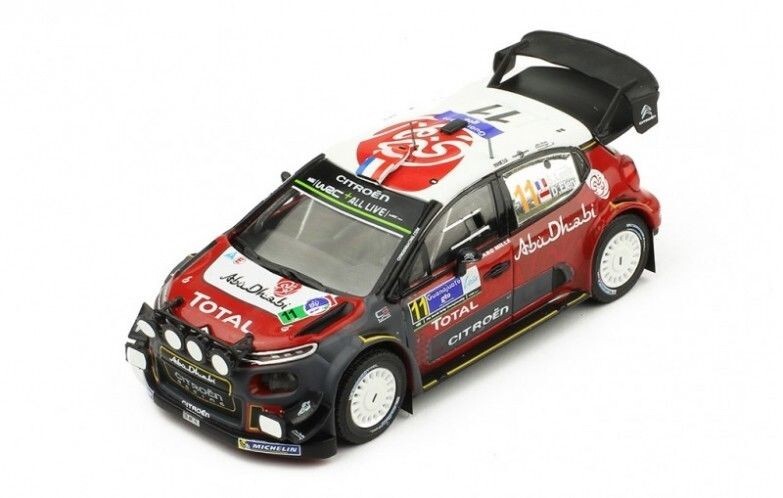 Voiture miniature Citroën C3 WRC Rallye Mexique 2018 Loeb Elena IXO 1/43