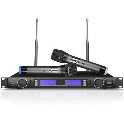 Technical Pro UHF Selectable Channel Dual Wireless Microphone System w/ Mic Set