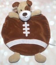 Baby Starters Puppy Dog Football Security Blanket Rattle Spot Brown Tan Lovey