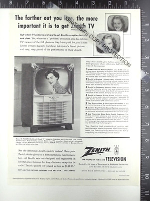 2) 1955 ADs for H W Gossard pantie girdle & Zenith Model X T2359R TV Television