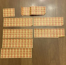 Lot of 148 Vintage Gummed Top Value TV Stamps Yellow