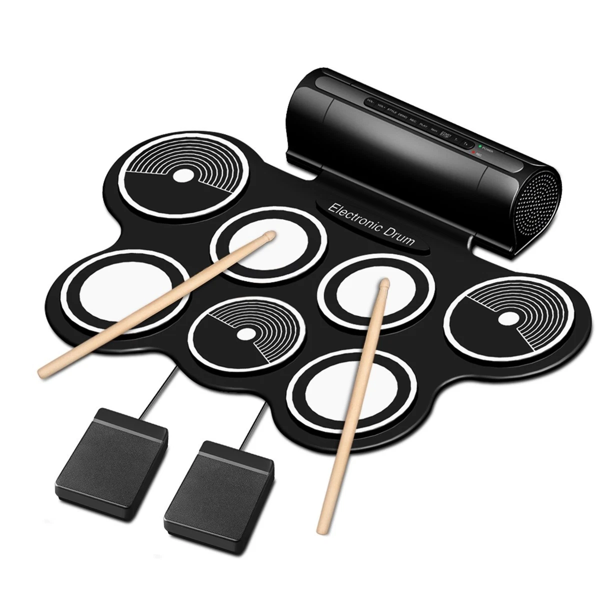 Electric Roll up Drum Set Portable Foldable with Built in Speaker
