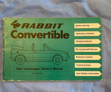 1980 Volkswagen Rabbit Convertible Owners Manual Dealer Issue Nos 1980 Volkswagen Rabbit Convertible Owners Manual Dealer Issue Nos