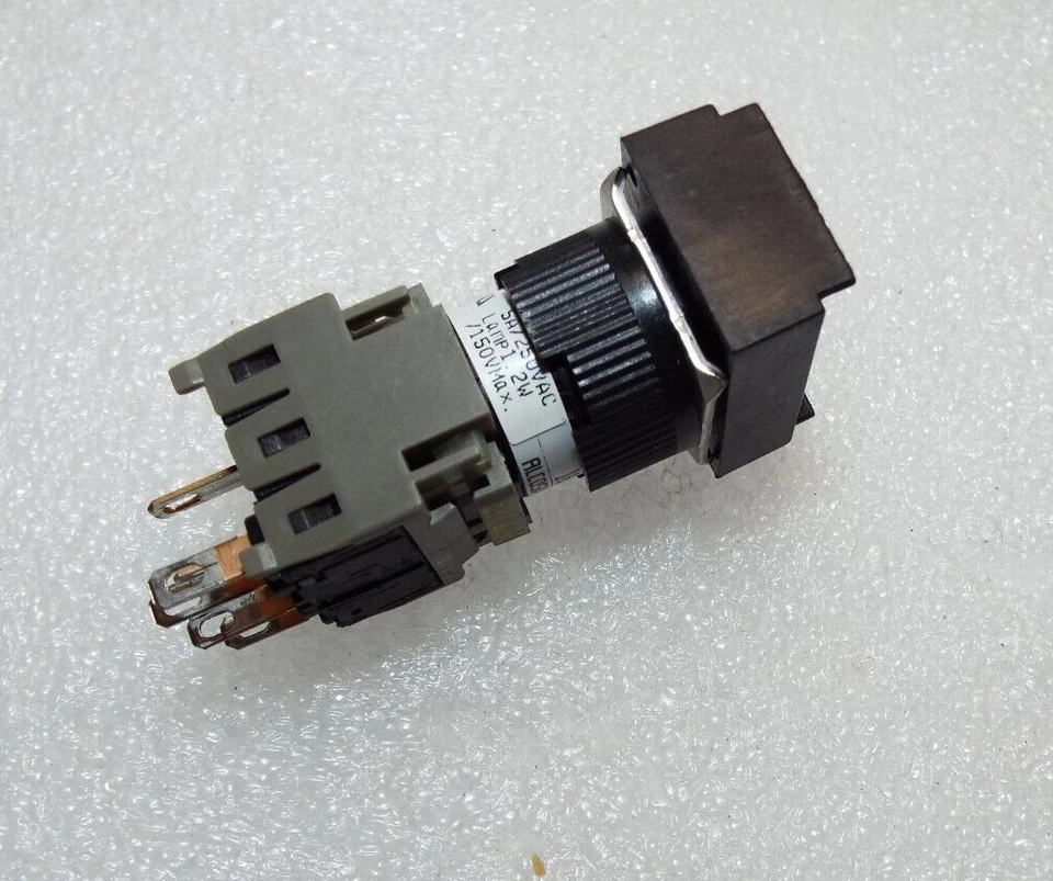 x2 Alcoswitch 164TL Illuminated Push Button ON OFF  ON 5AMP Alco Switch NO-NC - Image 4 of 4