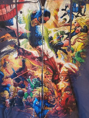 Marvel Comics Super Hero Mad Engine AOP zip up hoodie sweat shirt