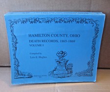 Livre généalogie records de la mort du comté de Hamilton Ohio 1865 à 1869 Cincinnati