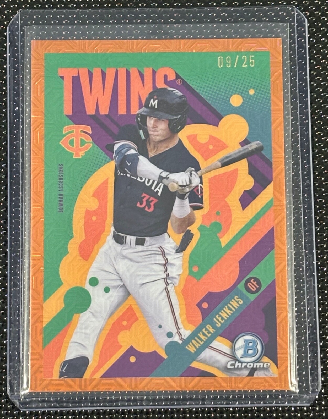 2024 Bowman Chrome Walker Jenkins Ascensions Orange Mojo /25 Case Hit SSP #BA-5