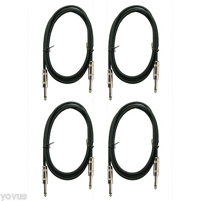 4guitar leads 6m meter 1/4 instrument bass keyboard speaker cable 20ft foot cord