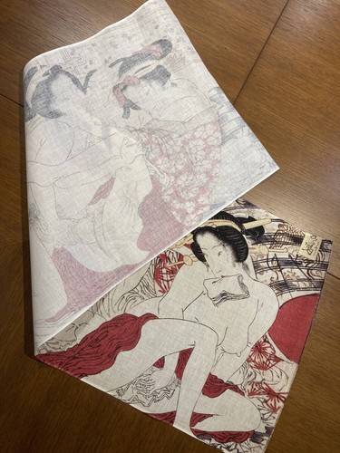 Shunga Ukiyoe Haruno Usuki Keisai Eisen Tenugui bagno pubblico dal GIAPPONESE - Foto 3 di 3