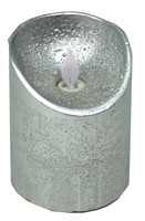 Led Echtwachs Stumpenkerze Silber Einschaltautomatic + Timer Kerze HöHe 10 Cm ()