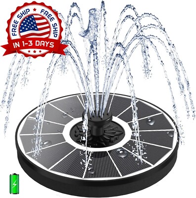 Bomba De Fuente Solar Para Baño De Pájaros, Estanque Y Jardín, Panel Blanco NEW.
