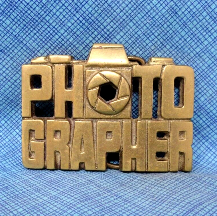 Фотограф ремень пряжка профессиональных фотографий латуни винтажный 80-х барон Тайвань.QRT926 - Изображение 2 из 4