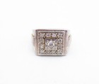 925 Sterling Silver  Vintage Cubic Zirconia Square Cocktail Ring Sz 9  RG3735 — photo 2
