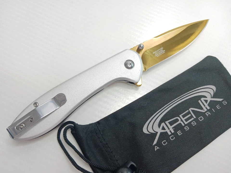 Cuchillo de Bolsillo Wartech Asistido por Resorte Abierto Plegable HUMMINGBIRD Hoja de Acero DORADO Foto 4 de 4