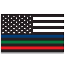 Thin Line Flag Magnet Decal, 5x8 Inches, Automotive Magnet for Car, Option B