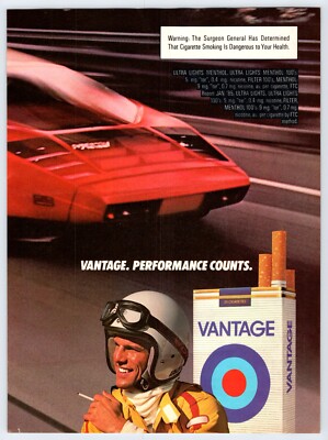 1985 RACECAR DRIVER VANTAGE CIGARETTES Vintage 8