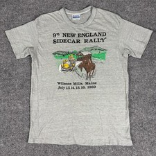 Vintage New England Sidecar Rally Maine T Shirt Sz Large Motorcycle Wilson Mills