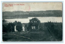 1913 "The Lakeside" on Lake Dumont, Allegan Michigan MI Antique Postcard