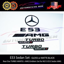 E53 Sedan Amg Turbo 4matic Rear Star Emblem Black Badge Combo Set Mercedes W213