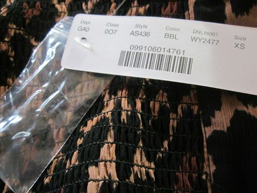 J. Crew Womens Top Size XS Smocked Popover Leopard Crinkle Chiffon AS436 - Picture 4 of 10