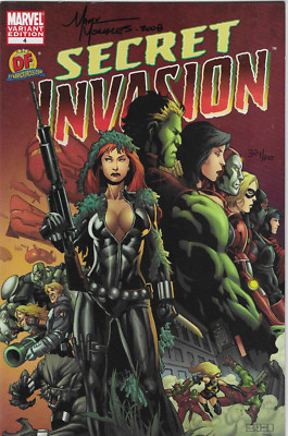 Secret Invasion No.4 / 2008 Signed by Mark Morales Dynamic Forces Variant Cover