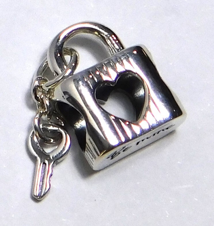 Authentic Pandora Charm, Padlock and Heart Key, #790095C01 | eBay