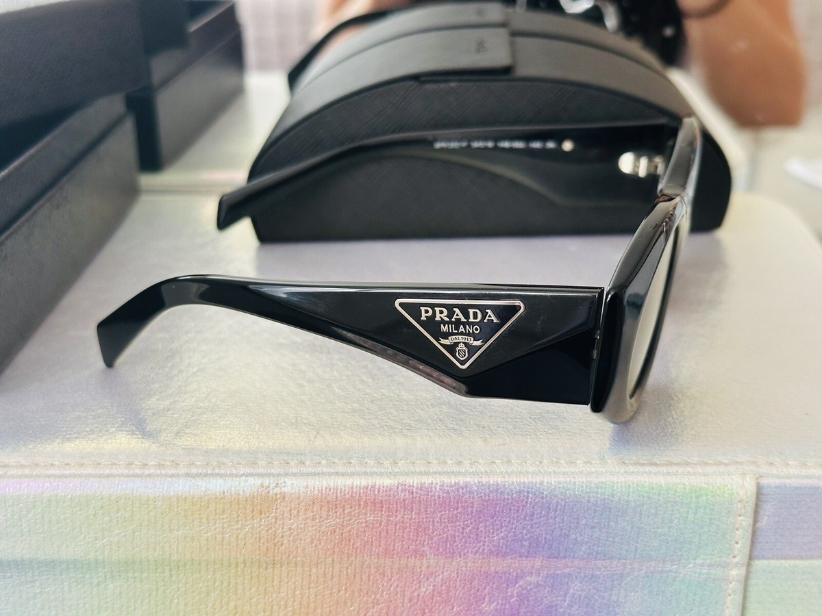 PRADA PR 20ZSF 1AB5S0 54 Women's Oval Sunglasses - Black