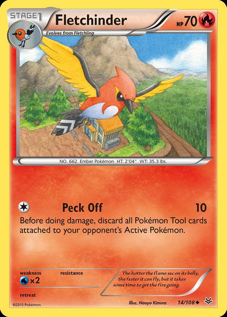 Pokemon Fletchinder (14/110) Roaring Skies LP