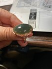 FLEXIBLE NEW STATEMENT*RARE*GORGEOUS HETIAN GREEN JADE稀有天然和田玉碧玉银镀金 GOLDS925RING — photo 5
