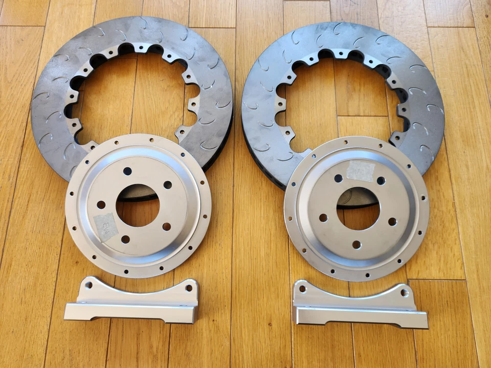 MITSUBISHI LANCER EVO 4 5 6 7 8 9 BRAKE KIT DISCS BELLS BRACKET AP CALIPERS 9040 - Image 2 of 4