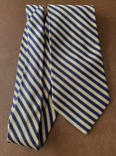 Brooks Brothers Makers Silk Tie Blue & Yellow Stripes Made In USA