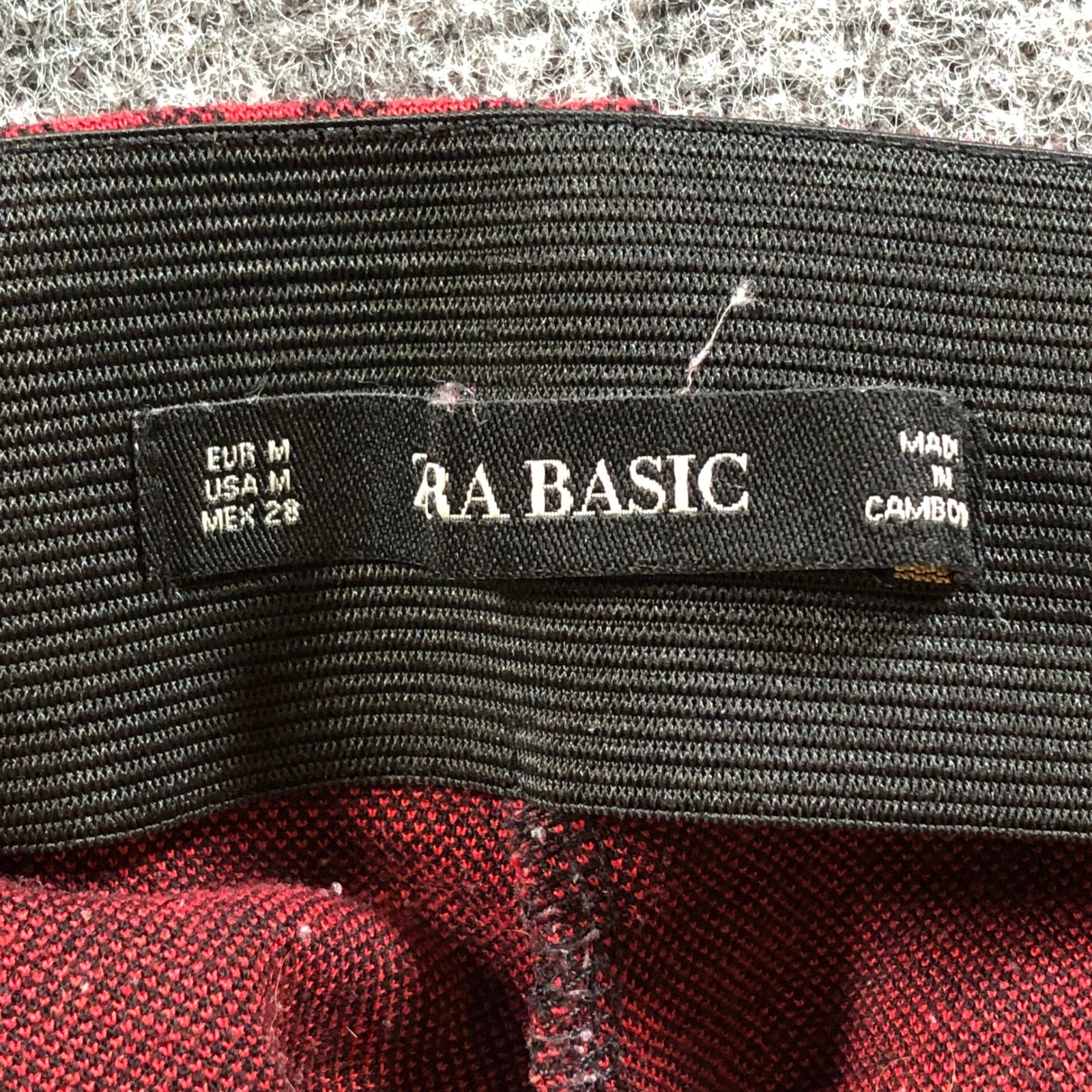 Zara Basic Red Black Gingham Checkered Pants Wome… - image 2