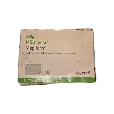 Molnlycke Mepiform Soft Silicone Dressing For Scar Care 5x7.5 cm 2x3'' 5 Pack NEW