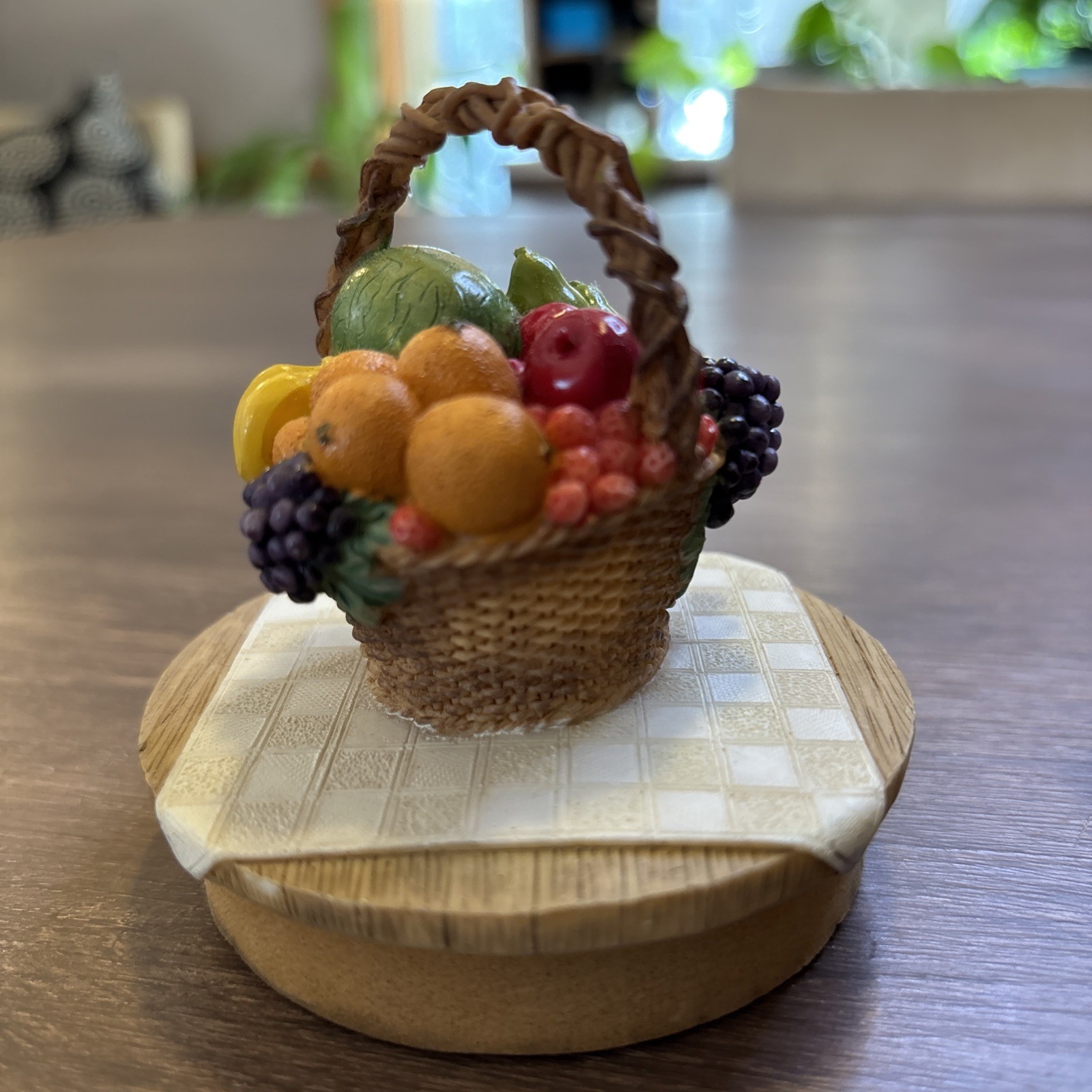 Vintage Fruit Candle Topper Basket Our America Jar for 3" Opening 1999