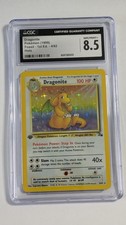 1999 Pokemon Fossil 1st Edition Holo Dragonite Card #4 CGC 8.5