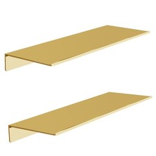Metal Floating Shelves, Set of 2, Brushed Gold Wall Shelves Picture Ledge, Sh...