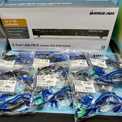 Iogear 8-Port USB PS/2 Combo KVMP Switch GCS1808