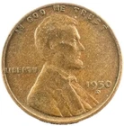 1950 D Lincoln Cent Good - Very Good  (G-VG) Circulated Condition Copper Penny