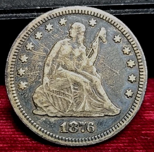 1876-P 25c. Seated Liberty Quarter Very Fine Details scratched obverse