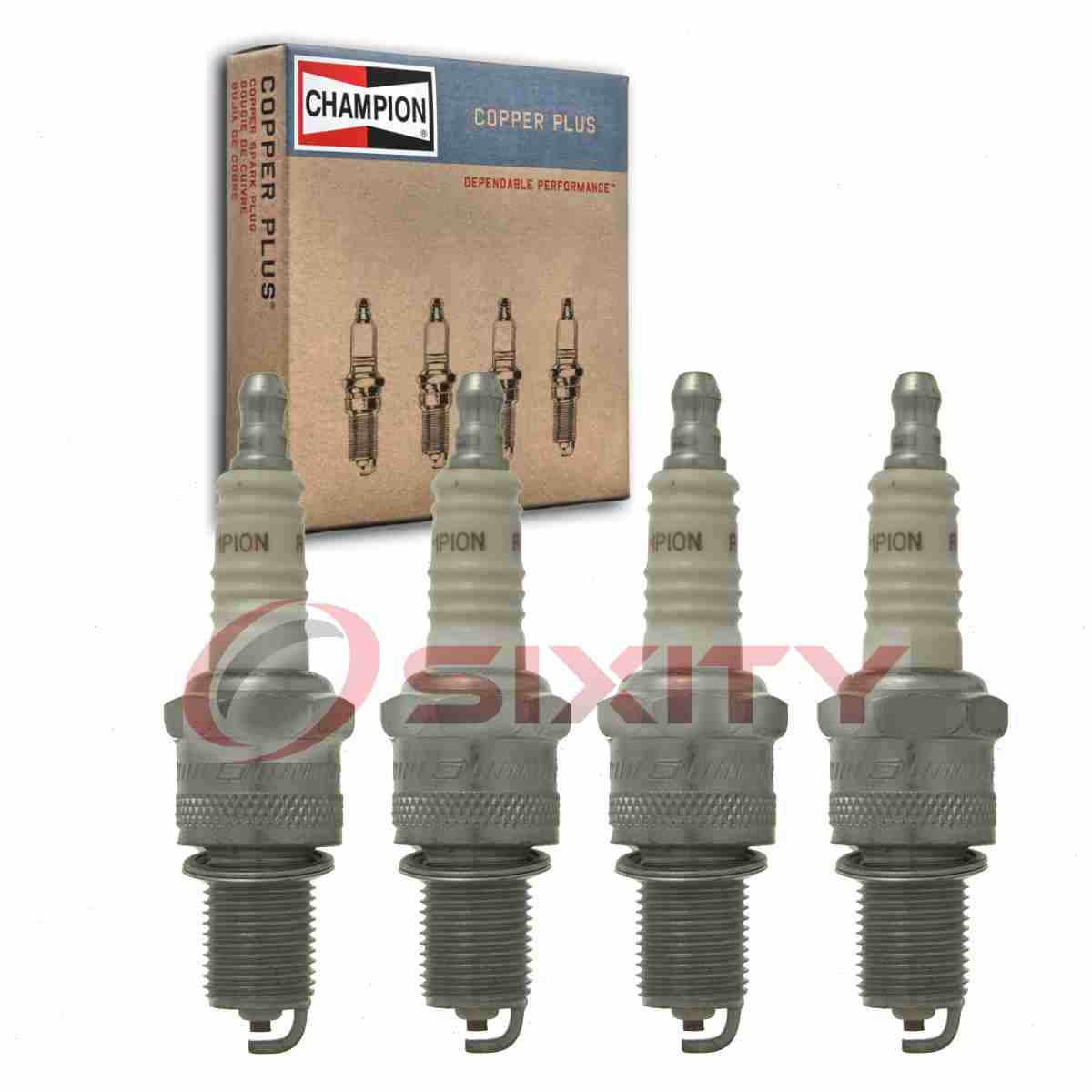 4 pc Champion Copper Plus Spark Plugs for 1974-1976 Nissan 610 2.0L L4 xy