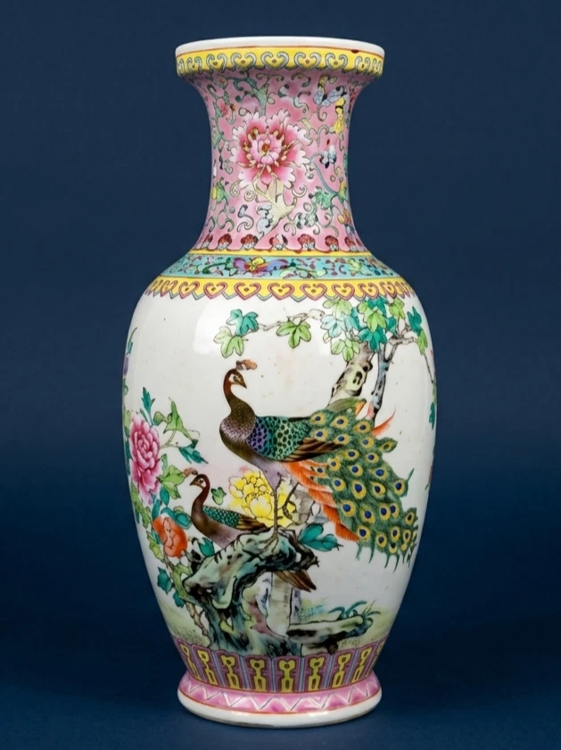 孔雀花瓶中国古董花瓶| eBay