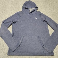 Abercrombie Fitch Hoodie Mens Navy Large Muscle Fit Pullover Preppy Y2K