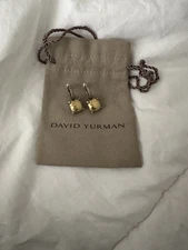 Authentic David Yurman- Diamonds, Gold Dome , chatelaine drop earrings