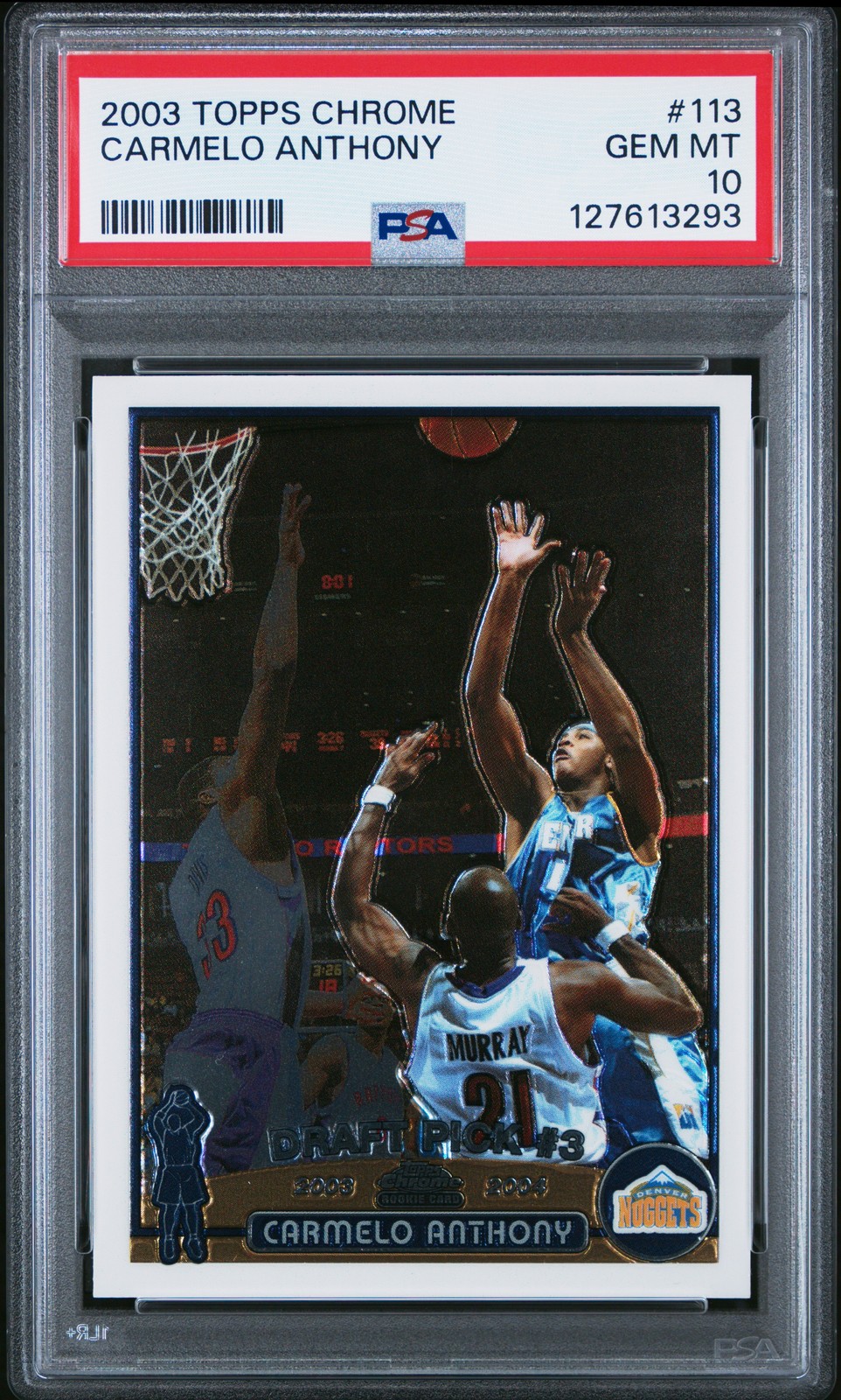2003 TOPPS CHROME #113 CARMELO ANTHONY ROOKIE RC PSA 10