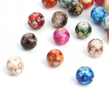 300 pcs 8mm Multi Color Beads Round Bead Jewelry Making Craft Bubble Spot A3